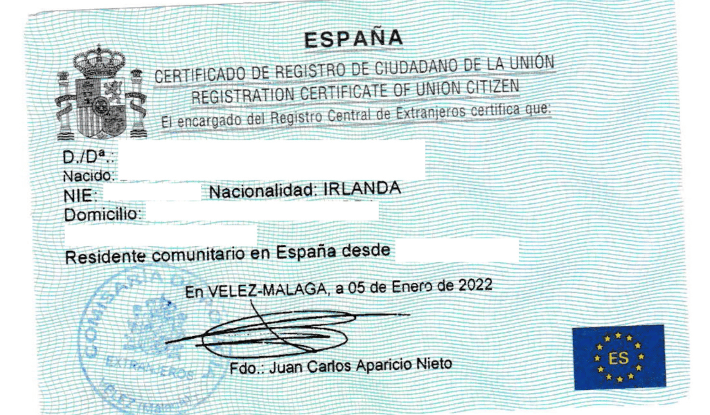 Residence permit in Spain for EU citizens