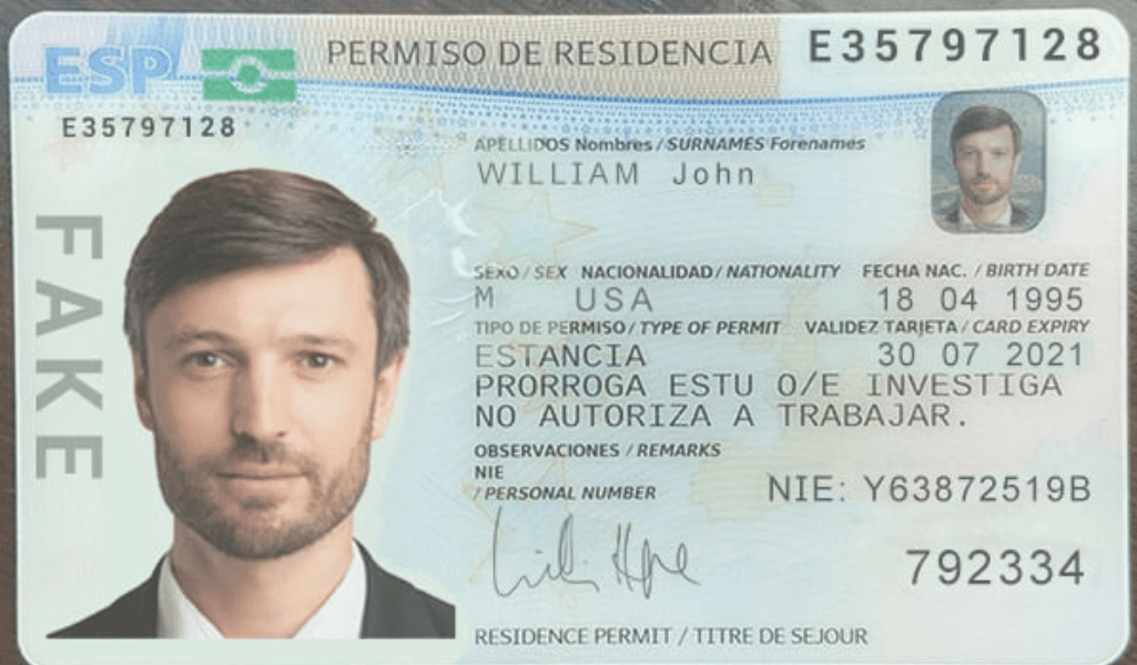 What does the Spain Residency Card look like?